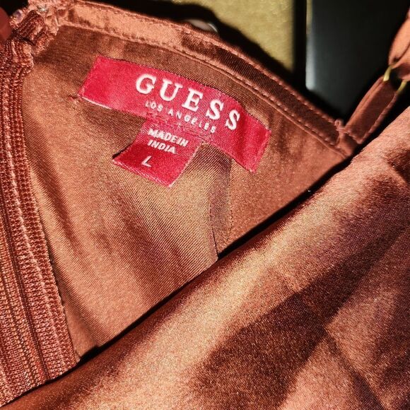 Guess Satin Rust Jumpsuit - Picture 3 of 4